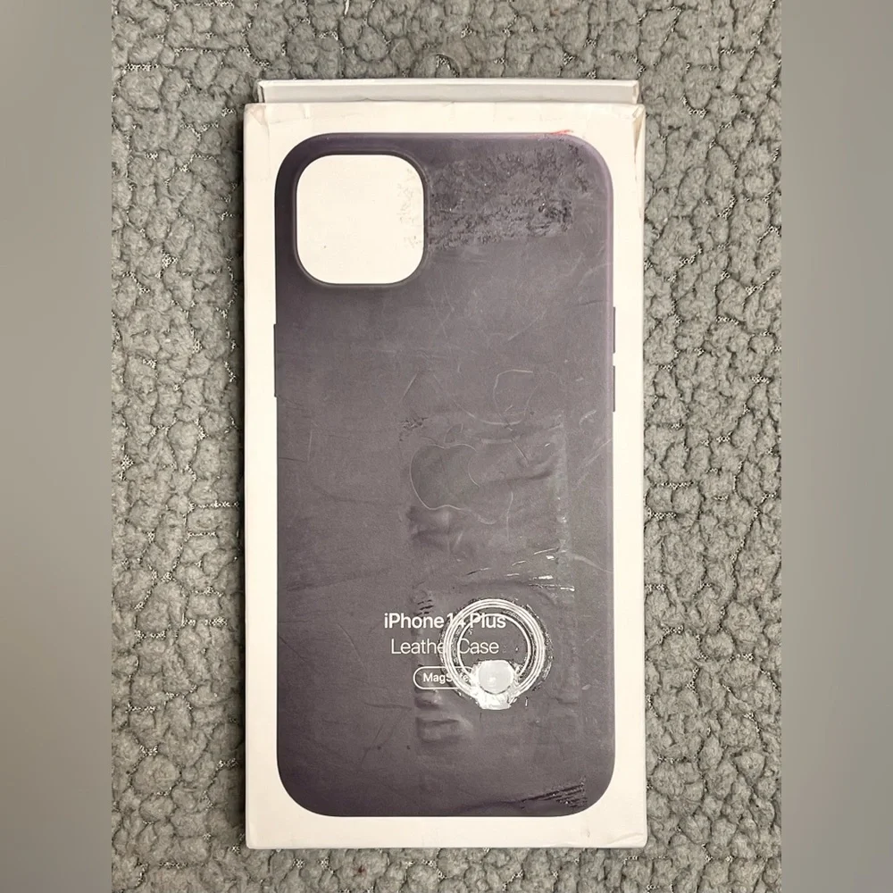 Apple Black Leather Phone Case For I phone 14 Plus